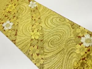 紙布変わり流水に桜尽くし模様織出し袋帯